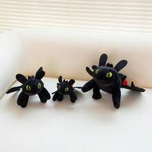 Universal Toothless & Light Fury Plush Toy, Night Fury Dragon Stuffed Animal, Soft Collectible Character Doll, 20/26/35cm, Cute Gift & Room Decor - Multicolor - View 4