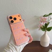 Niche Pink Rose Iron Art Pattern Phone Case Compatible With Apple 17 Pro Max, 17 Pro, New 16 Pro, 16 PM, 15 Pro, 15 PM, Anti-Drop Protective Cover, Creative Transparent Design For Women - Pink - View 8