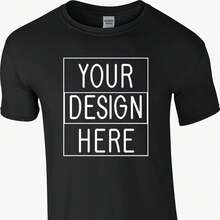 Gildan T-Shirt Photo, Logo, Or Text - Please Read Description Before Ordering - Black - View 1