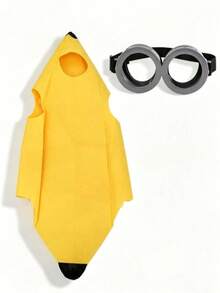 Set Kostum Buah Pisang dengan Kacamata Bingkai Bulat Bergaya Vintage, Pakaian Cosplay Buah Lucu dan Kreatif untuk Dewasa, Aksesori Kostum Topeng Pesta Halloween - MultiWarna - View 3
