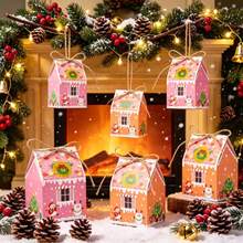 24 Pcs Christmas Empty Advent Calendar 24 Days House Shape Countdown Gift Boxes Christmas Cardboard Number Boxes With 24 Pcs Stickers For Xmas Holiday Party Decor - Multicolor - View 8