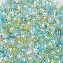 120pcs Multicolor Pearl Luster Five‑Petal Flower Acrylic Center Hole Loose Beads For DIY Bracelets, Phone Charms, Keychains Handmade Craft Supplies - Multicolor - View 9