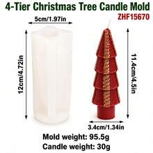 Geometric Christmas Tree Candle Mold, 3D Knitted Xmas Pine Tree Silicone Mold For DIY Scented Candle Making, Holiday Decor, Handmade Crafts And Gifts - Mold - View 12