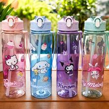 SANRIO 1pc Cute Cartoon Water Cups, Leak-Proof Plastic Sports Water Bottle, Cute Personalized Gift, Suitable For Outdoor Hiking, School, Office, Perfect Gift - Multicolor - View 4