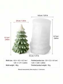 Christmas Tree Silicone Candle Mold, Realistic Pine Needle Christmas Tree Sculpture Mold, DIY Aromatherapy Candle Plaster Diffuser Stone Epoxy Resin Holiday Christmas Table Decor Craft Mold - Christmas Tree Mold - View 10