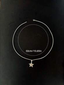 6pcs/Set Vintage Gothic Hip Hop Star Flame Spiral Sun Heart Pendant Stainless Steel Chain Necklace Set, 6pcs Mixed Baroque Pendant Necklaces - Silver - View 3