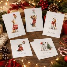 10pcs Cute Christmas Puppy Sticker Set, Self-Adhesive Holiday Dog Illustration Labels With Winter Festive Elements, For Gift Wrapping, Journals, Laptops, Crafts & Seasonal Decor - 10Pcs - View 4
