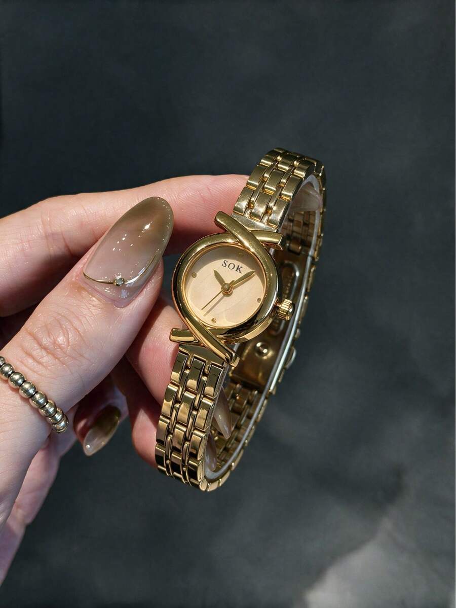 1 Women's Vintage Watch With A Simple And Elegant Quartz Dial For Daily Wear, As A Gift For Holidays And Anniversaries - Gold - View 1