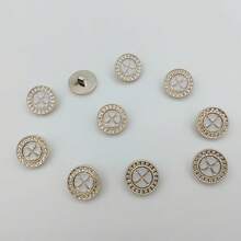 10pcs/2.2cm Fashion Personalized Minimalist White Heart-Shaped Rhinestone Plastic Buttons With Gold Base, Luxury European Style High-End Vintage Heart Buttons For Handmade Sewing, DIY Decoration For Clothes, Bags, Hats, Coats, Sweaters, Pants, Shirts - 10pcs/2.2cm White Heart Buttons - View 12