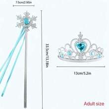2pcs Multi-Color Optional, Heart Crown Magic Wand Set, Princess Style Cos Party Costume Accessories, Christmas Decoration,Halloween - White - View 7