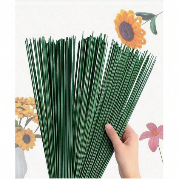 10/30/80 Peças Hastes de Flores Revestidas de Verde, Artesanato DIY e Arame Floral, Arame de Ferro à Prova d'Água, Adequado para Decoração de Feriados e Projetos de Artesanato, Estacas de Jardim Ajustáveis, Usado para Escalada de Plantas, Pode Ser Enrolado e Moldado, Hastes de Flores Artificiais Multiuso, Super Forte e Fácil de Enrolar, Diferentes Formas de Acessórios de Decoração de Buquê DIY, Decoração de Ferramentas de Jardinagem
