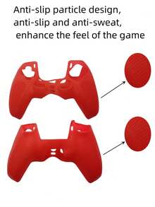 Compatible With PlayStation 5, 1pc Game Controller Silicone Protective Case + 4pcs Joystick Caps Set, Anti-Slip Anti-Scratch Anti-Sweat Anti-Dust, Enhanced Gaming Operation Feel - View 4