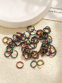 100Pcs 304 Stainless Steel Open Jump Rings, Multi‑Color Connector Rings, Charms For Jewelry Making, DIY Necklace Bracelet Earring Making Supplies - Open Ring - View 3