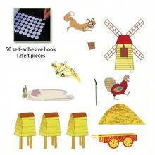 Quixorblex 12Pcs/Set Felt Storytelling Props – "Mother Hen Rose Takes A Walk" , Family Interaction & Reward Props, Lottery Activity Prizes, Creative Classroom & Youth Enlightenment Teaching Tools, Suitable For Families, Schools & Early Education Activities - Multicolor - View 14