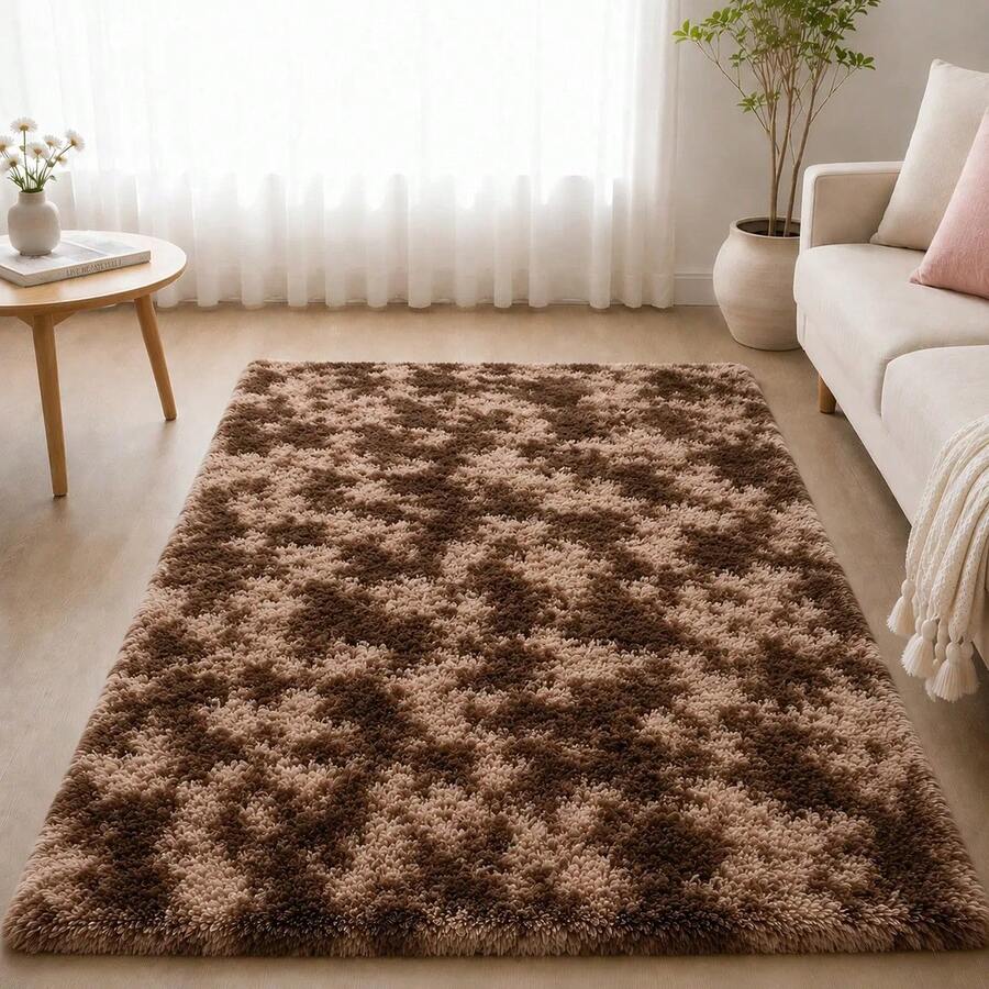 alfombra decorativa 135 X 190 cm sala estar dormitorio tapete moderno antideslizante facil limpieza diseño resistente uso interior salon dormitorio pasillo material duradero suave al tacto mejora confort y estilo hogar - Café integral - Ver 1