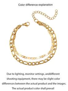 1pc Men Bracelets, Stackable Chain Bracelets, Figaro Chain Detail, Simple Retro , For Men Daily Party, Gift For Valentine's Day & Birthday - Bracelet - View 4