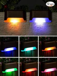 4pcs High-End IP44 Waterproof Solar Step Lights & Fence Lights, Solar Deck Lights, Weather-Resistant Outdoor Lighting, Suitable For Yard, Garden, Villa, Pool, Stairs, Holiday Decor, Warm White/Cool White, Brown/Black Shell Waterproof Lights - Multicolor - View 7