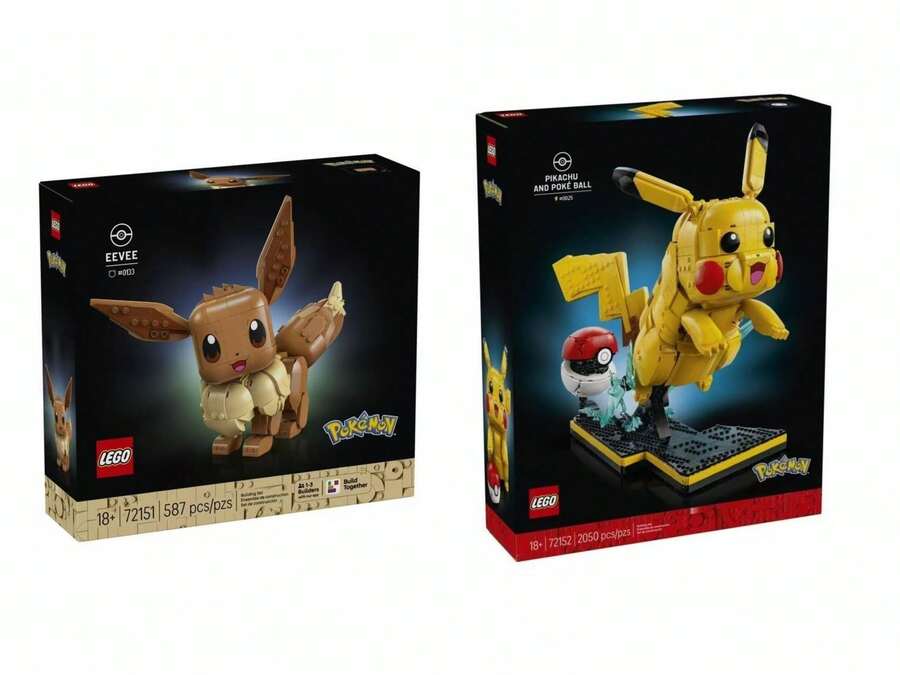 LEGO Pok é Mon Series 72151 Eevee 72152 Pikachu And Pok é Ball Block Toys - Multicolor - View 1
