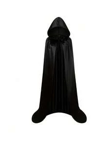 Halloween Cloak Cape For Kids, Black Medieval Wizard Robe, Grim Reaper Monk Hat Performance Cape - Multicolor - View 9