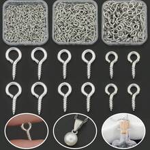 150/300pcs White K Multi-Size Screw Eye Pins, Mini Screw Eye Pins, Suitable For Christmas Tree And Home Decor, Cork Bottle Caps, Pendant Beads And Jewelry Making - Sheep Eye Nail - View 4