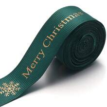 5 Yards 2.5cm Gold Foil Polyester Green Red Christmas Satin Ribbon Bows, Christmas Snowflake Christmas Tree Snowman Print Ribbon Webbing For DIY Christmas Party Decoration Gift Wrapping Bows Crafts - Christmas Collection - View 21