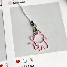1pc Hollow Cat Phone Chain Pendant, Fresh Girly Phone Chain, Simple Versatile Phone Decoration, Universal USB Drive Exquisite Small Pendant - Multicolor - View 9