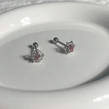 Little Dog Tongue Stud External Thread Hot Girl Tongue Piercing Replacement Stud Non-Fading Silver Color Piercing Jewelry Halloween Christmas Daily Wear - Multicolor - View 2