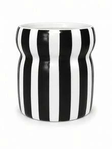 1pc Colorful Striped Kitchen Utensil Holder, Wavy Design Cutlery Organizer For Spoons, Forks And Chopsticks, Multi-Functional Countertop Storage Cup, Modern Home Decor And Housewarming Gift - Multicolor - View 11