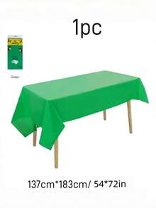 1pc Green Plastic Tablecloth | Light Green Disposable Waterproof Tablecloth, 4 Green Colors Available, Sage Green Tablecloth, 54x108 Inches, Fits 6-8ft Rectangular Tables, Indoor/Outdoor Party, Birthday, Wedding, Baby Shower Decoration - Multicolor - View 8