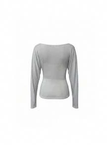 Early Autumn Sheer Scoop Neck T-Shirt Women Slim Fit Flattering Sexy Top, Layering With Innerwear Required - White - View 10