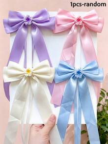 1/2/4pcs/Set Plumeria Ribbon Bow Hair Clips, Sweet Hair Accessories - Suitable For Girls And Women, Applicable For Daily Outings, Vacations, Parties And Photo Shoots - Multicolor - View 11