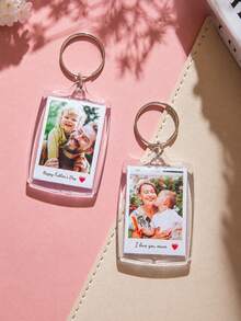 Customized Keychain, Personalized Photo Acrylic Keychain, Customized Couple Keychain, Photo Keyring, Youth Commemorative Gift, Souvenir For Family And Friends - Multicolor - View 4