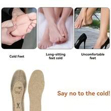 8pcs/4 Pairs Winter Warm Felt Insoles, Sweat-Absorbent, Breathable, Thickened, Shock-Absorbing, Free-Cut, Cold-Proof - A - View 3