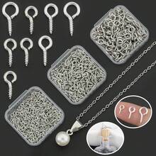 150/300pcs White K Multi-Size Screw Eye Pins, Mini Screw Eye Pins, Suitable For Christmas Tree And Home Decor, Cork Bottle Caps, Pendant Beads And Jewelry Making - Sheep Eye Nail - View 5
