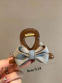 2/1pc Fashion Bow Hair Clip Hair Claw, Multi-Functional High-End Texture, Suitable For Daily And Outdoor Use - Multicolor - View 5