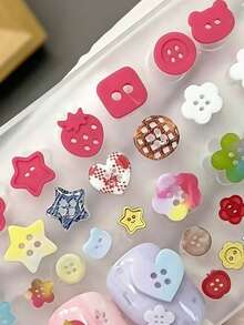 Cartoon Nail Art Mold Button Key Wearable Nail Tool French Edge Nail Salon Silicone Mold - Multicolor - View 2