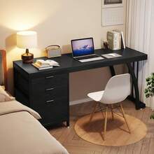 LITTLE TREE Computer Desk With 3 Drawers, 59-Inch PC Desk With Reversible Drawers, Industrial Study Writing Table Workstation With File Storage For Home Office - A - View 5