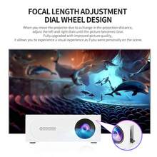 Portable Mini Projector With Wired Phone Mirroring, PD Cable Only, No Power Adapter Or Plug, Home Theater Video Projector For Smartphone, Laptop, TV Box, Movies, Presentations And Portable Entertainment - White - View 7