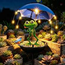 1 Frog‑Statue Solar‑Powered Garden Light, Outdoor Hummingbird Feeder, Garden Decorative Lighting With LED String Lights, Suitable For Courtyard Paths, Gardens, Lawns, Patios And Street Lighting, An Essential Festive Decoration And Gift - Frog Lamp - View 4