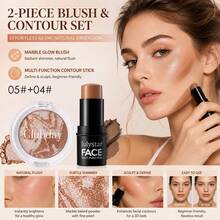 Effortless Sculpt Blush Contour Makeup Set, Marbled Baked Blush Brings Luminous Natural Flush, Contour Stick Enhances Facial 3D Effect. Lightweight Non‑Greasy Texture, Keeps Flawless All‑Day Look For Various Makeup Styles. - Set - View 6