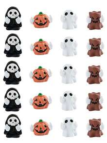 10pcs Ghost Figurine, Spooky Cute Room Decor, Halloween Ghost Statue - Spooky Resin Ghost Figurine, Fun Cute Home Decor Office Desk Ornament - Multicolor - View 8