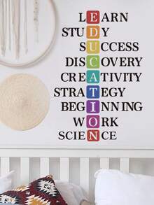Inspirational English Slogan Butterfly Wall Sticker, Self-Adhesive Removable Waterproof PVC Material, Bedroom, Study, Office Atmosphere Decor Wall Decal - Wall Stickers - View 6