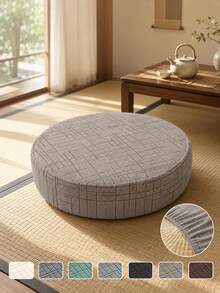 1PC Round Ottoman Covers Jacquard Sofa Ottoman Stool Slipcover All-Inclusive Elastic Putua Tatami Cushion Cover Pouf Cover For Living Room - Multicolor - View 1