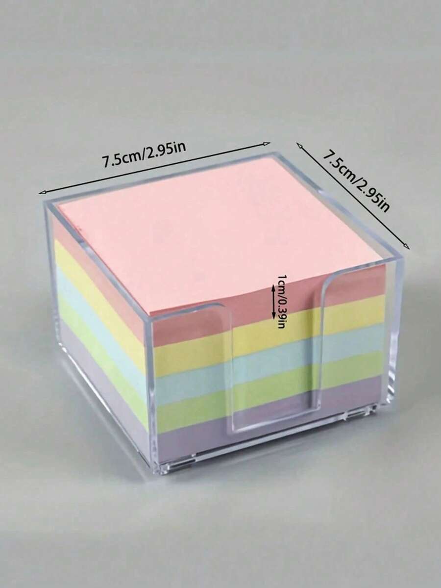 400 Sheets 4 Pads Square Sticky Notes And 1 Sticky Note Box, Self-Adhesive Memo Sticky Notes, Suitable For Office, School And Home Use, Suitable For Office, School And Home Organization, Back To School Gift, Back To School Gift Set, School Supplies - Transparent - View 1