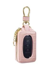 Vintage Business Multifunctional Car Key Protective Bag Unisex, Crocodile Pattern PU Mirror Transparent Window Car Key Protective Bag, Casual Portable Small Car Key Storage Bag Key Ring Holder, Creative Gift/Men's Gift/Women's Birthday Gift/Husband Gift - Multicolor - View 12