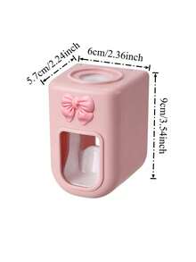 Wall-Mounted Automatic Toothpaste Dispenser, Toothpaste Holder, Toothpaste Dispenser, Toothpaste Storage Rack, Wall-Mounted Automatic Toothpaste Squeezer, Elegant Bow Decoration, Suitable For Home, No Drilling Installation, Detachable And Replaceable Toothpaste Tube Holder, Hygienic Operation, Suitable For Bathroom, No Drilling Required, Also Suitable For Commercial Use - Multicolor - View 5