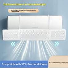 No-Drill Telescopic Air Conditioner Deflector, Universal 3-In-1 Wall-Mounted AC Air Guide Panel, Adjustable Airflow Direction, Prevents Direct Blowing, Anti-Condensation, Even Cooling, Protects Joints And Dry Skin From Cold Air - White - View 1