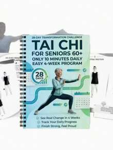 1pc 28-Day Tai Chi Walking Plan Journal, 10-Minute Daily Tai Chi Exercise Guide, Walking & Movement Practice Journal For Seniors, Fitness & Wellness - Multicolor - View 4