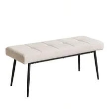 Bench Interior Dining Chair Chair Compact Steel Leg Guest-friendly Chair Stylish Easy to assemble Nordic style Telework Homework Double dining table c - ベージュ+スチール - チェックする 7