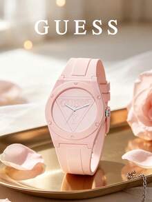 GUESS U0979L5 Women's Pastel Sport Watch, All-Pink Monochromatic Design, Embossed Logo Dial, Soft Silicone Strap, Casual Everyday Women's Watch - Pink - View 17